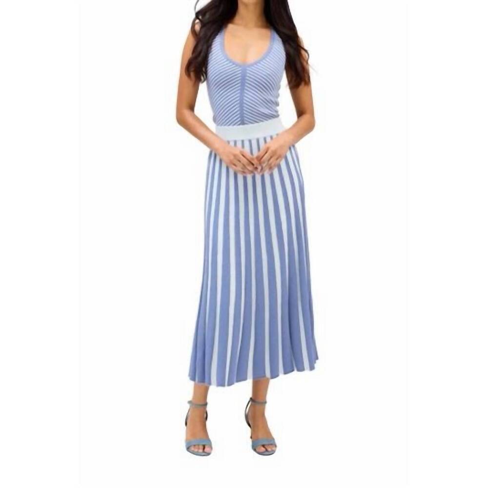 NEW ALLISON NEW YORK quinn midi skirt in blue multi